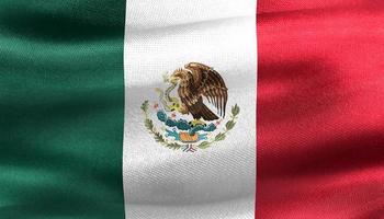 3D-Illustration of a Mexico flag - realistic waving fabric flag photo