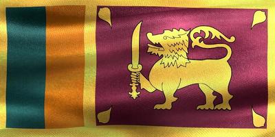 3D-Illustration of a Sri Lanka flag - realistic waving fabric flag photo