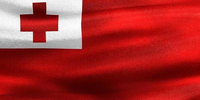 3D-Illustration of a Tonga flag - realistic waving fabric flag photo