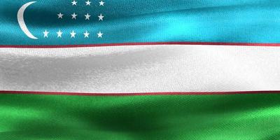 Ilustración 3d de una bandera de uzbekistán - bandera de tela ondeante realista foto