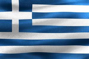 bandera de grecia - bandera de tela ondeante realista foto