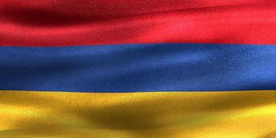 bandera de armenia - bandera de tela ondeante realista foto