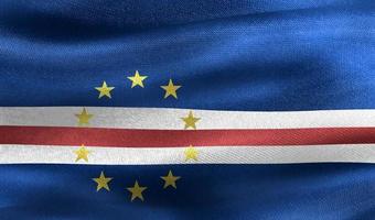 bandera de cabo verde - bandera de tela que agita realista foto