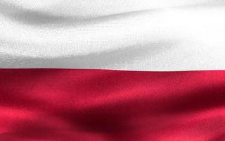 3D-Illustration of a Poland flag - realistic waving fabric flag photo