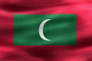 3D-Illustration of a Maldives flag - realistic waving fabric flag photo