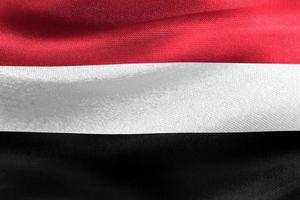 3D-Illustration of a Yemen flag - realistic waving fabric flag photo