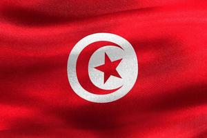 3D-Illustration of a Tunisia flag - realistic waving fabric flag photo