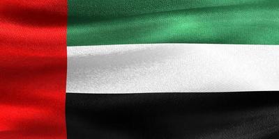 bandera de los emiratos árabes unidos - bandera de tela ondeante realista foto