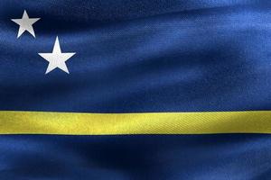 Curacao flag - realistic waving fabric flag photo