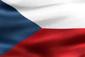 bandera de chequia - bandera de tela ondeante realista foto