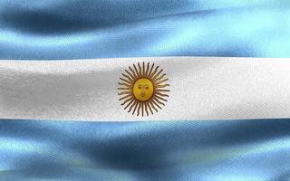 bandera argentina - bandera de tela que agita realista foto