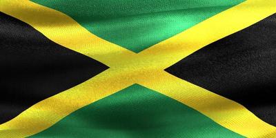 3D-Illustration of a Jamaica flag - realistic waving fabric flag photo