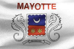 3D-Illustration of a Mayotte flag - realistic waving fabric flag photo