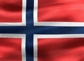 3D-Illustration of a Svalbard and Jan Mayen flag - realistic waving fabric flag photo