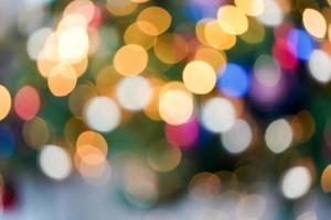 Colourful Beautiful Blurry circle bokeh, out of focus background in the Christmas concept and theme.