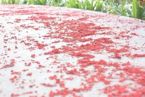 china cracker spread on the floor photo