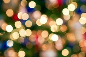 Colourful Beautiful Blurry circle bokeh, out of focus background in the Christmas concept and theme.