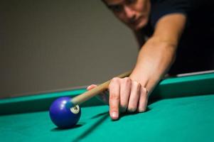 play billiards. cue and billiard balls. photo