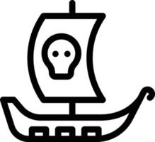 Ilustración vectorial de barco pirata en un fondo. Símbolos de calidad premium. Iconos vectoriales para concepto y diseño gráfico. vector