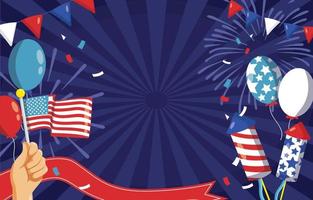 Festival Fireworks 4th of July Background Concept vector