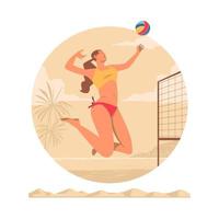 jugador de voleibol de playa vector