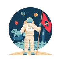 Astronaut Landed on the Moon vector
