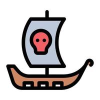 Ilustración vectorial de barco pirata en un fondo. Símbolos de calidad premium. Iconos vectoriales para concepto y diseño gráfico. vector