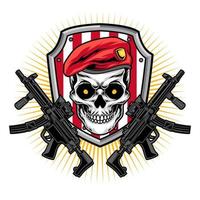 Military skull badge vector