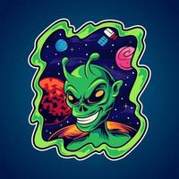 Alien portait in space vector