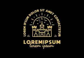 Kingdom line art with lorem ipsum text vector