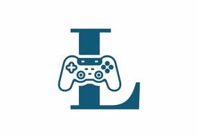 L initial letter with joystick shape vector