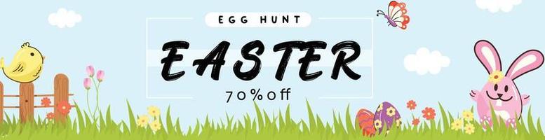 Check this easter hunt banner, flat design vector