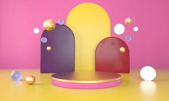 3d abstract background, mock up scene geometry shape podium for product display, 3d illustration. photo