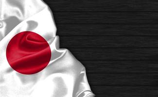 Primer plano de representación 3D de la bandera de Japón foto