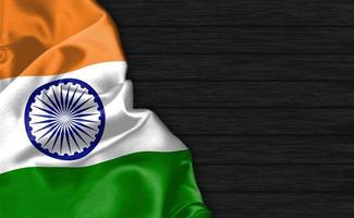 3D Rendering Closeup of India flag photo