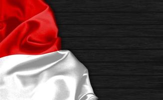 Primer plano de renderizado 3d de la bandera de indonesia foto