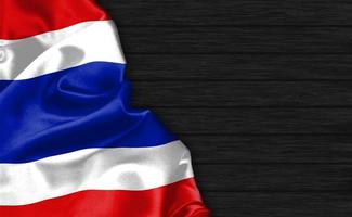 Primer plano de representación 3D de la bandera de Tailandia foto