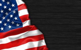 Primer plano de representación 3D de la bandera de Estados Unidos foto