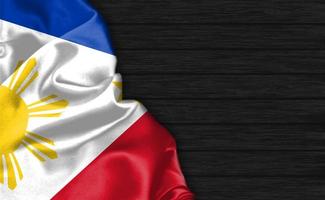 Primer plano de representación 3D de la bandera de Filipinas foto
