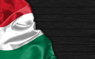 3D rendering primer plano de la bandera de Hungría foto