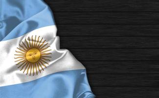 Primer plano de representación 3D de la bandera argentina foto