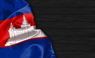 Primer plano de representación 3D de la bandera de Camboya foto