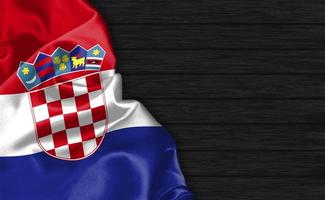 Primer plano de representación 3D de la bandera de croacia foto