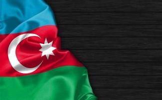 3D Rendering Closeup of Azerbaijan flag photo