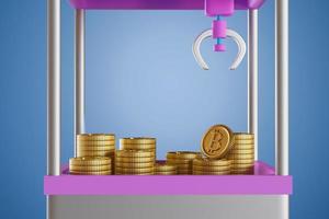 3D Render illustration catch coin machine , coin cabinet, 3D, Render, illustration photo