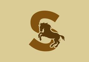 Initial letter S with horse shape vector
