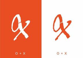 initial letter text of OX vector