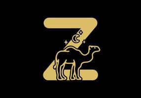 brown color of Z initial letter with camel shape vector