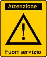 Out of service sign in Italian png