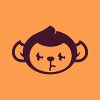 vector de concepto de logotipo de cabeza de mono